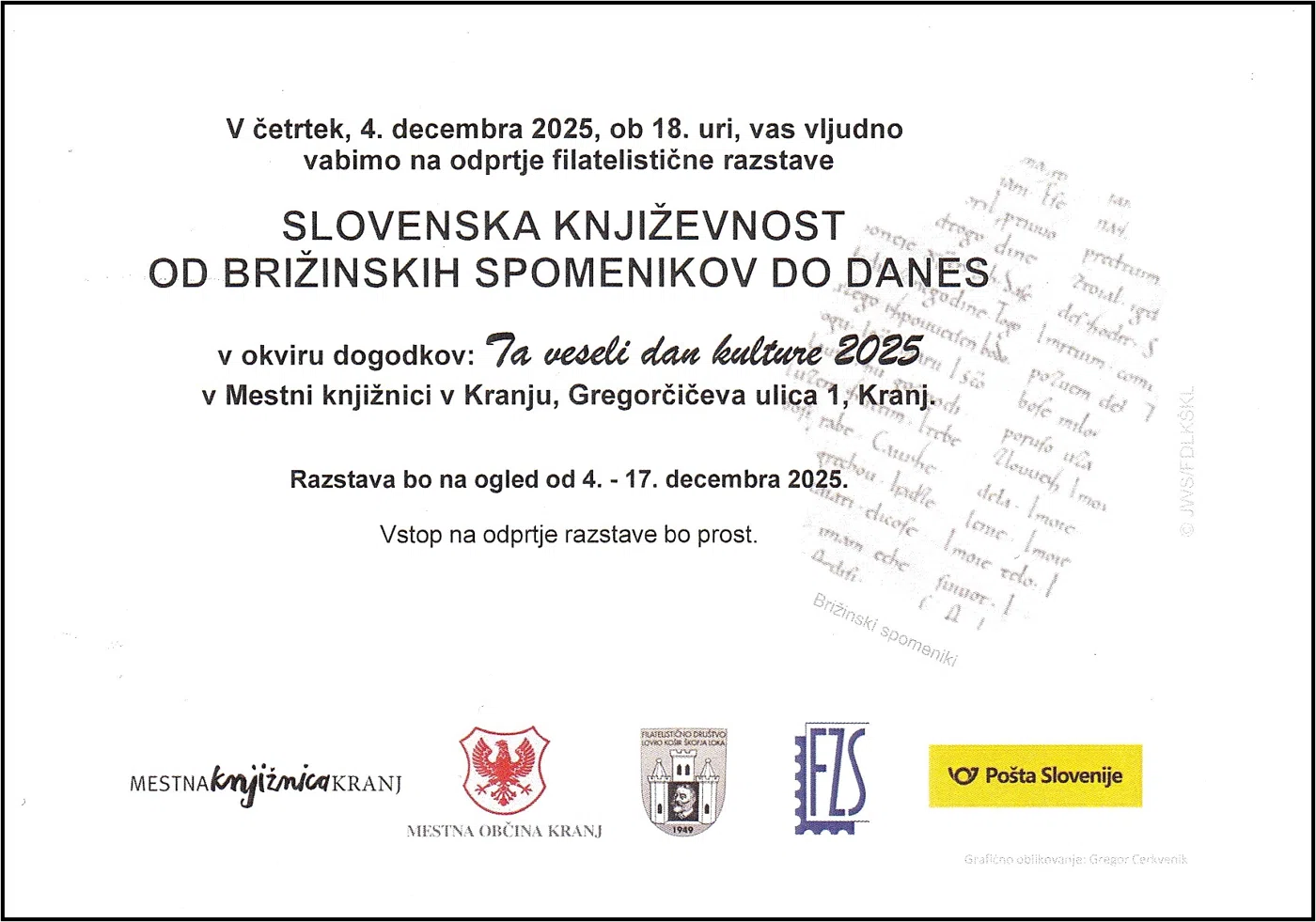 SLOVENSKA KNJIŽEVNOST OD BRIŽINSKIH SPOMENIKOV DO DANES